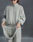 19a65 Basic zip-up hoodie