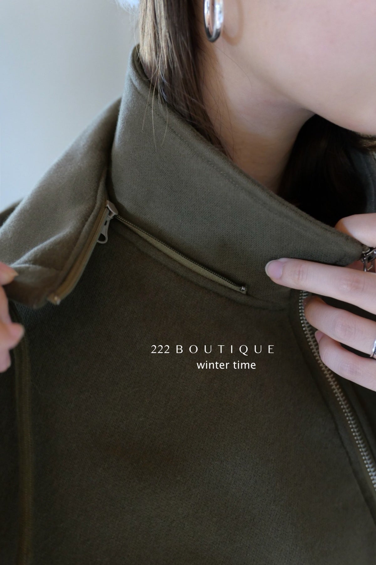 19a65 Basic zip-up hoodie