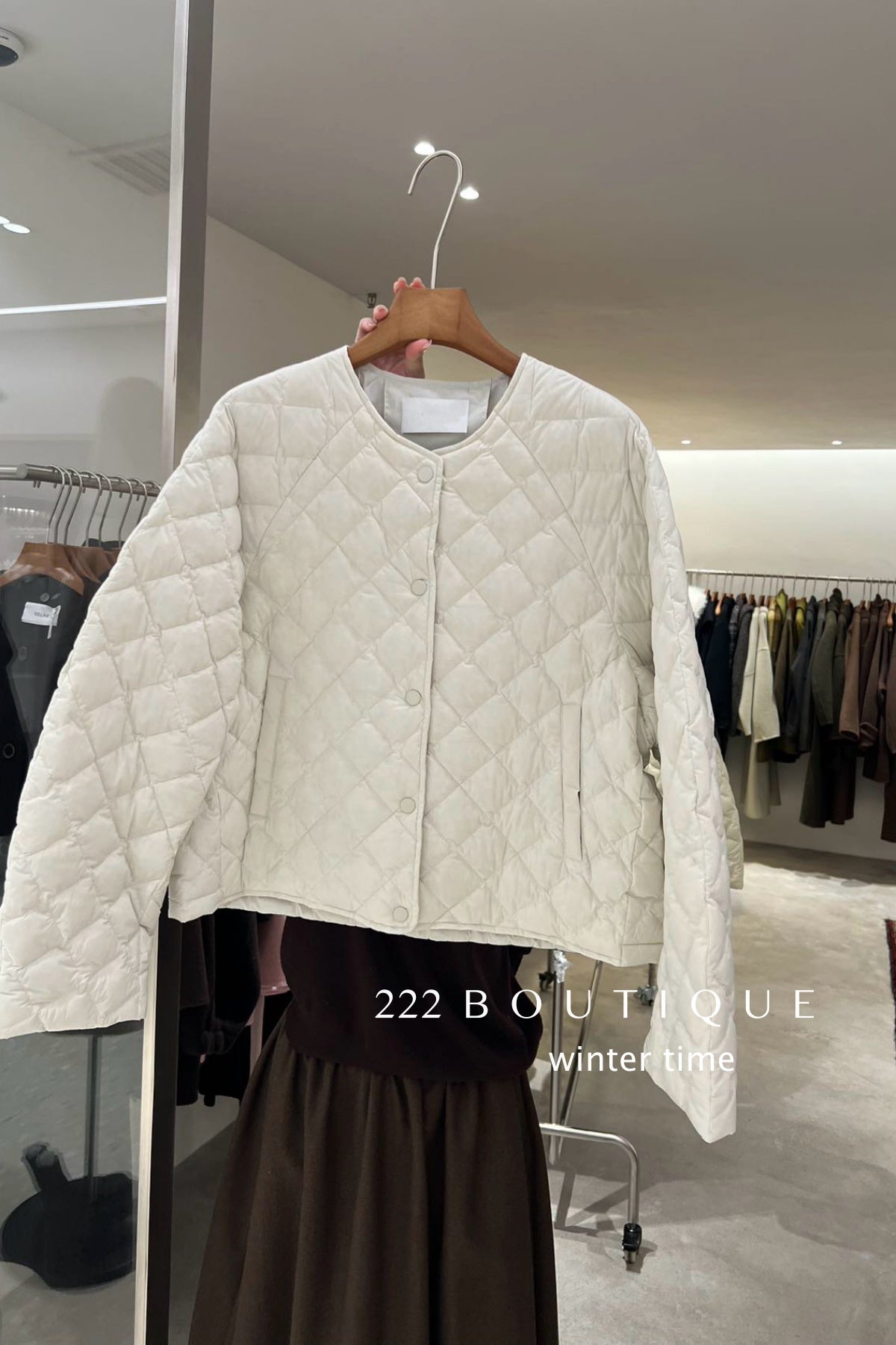 19a57 Quilted round-neck puffer jacket