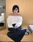 12a4 Off-shoulder ruffle blouse – embroidered cotton