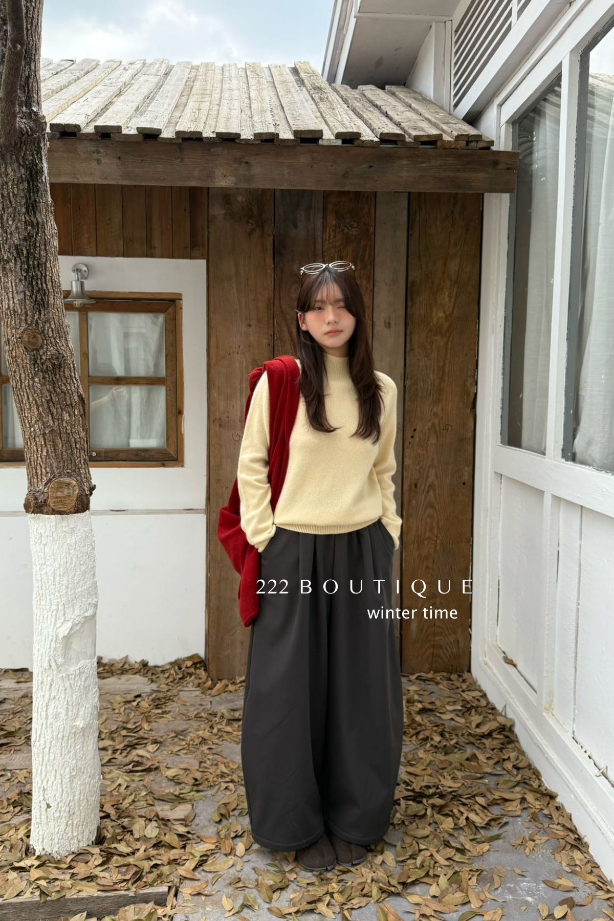 19q22 Cashmere blend cropped straight-leg pants