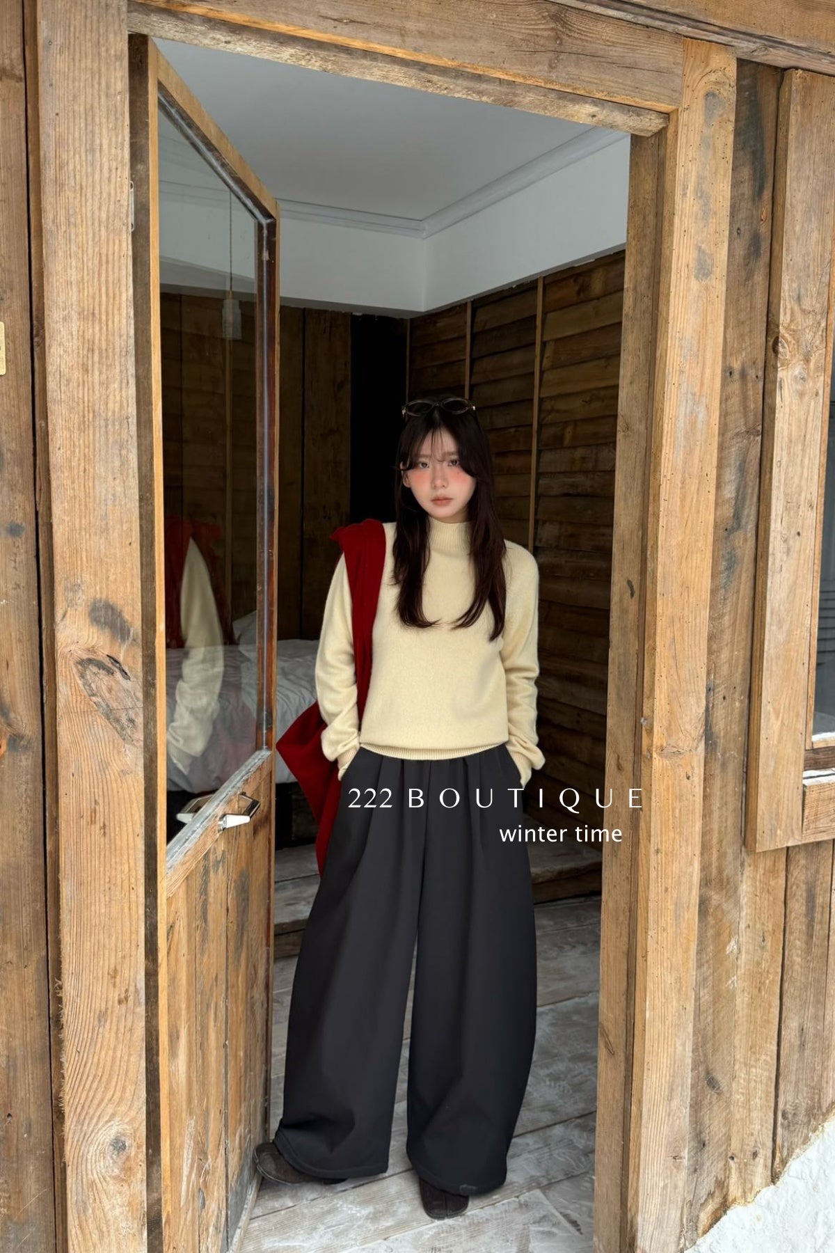 19q22 Cashmere blend cropped straight-leg pants