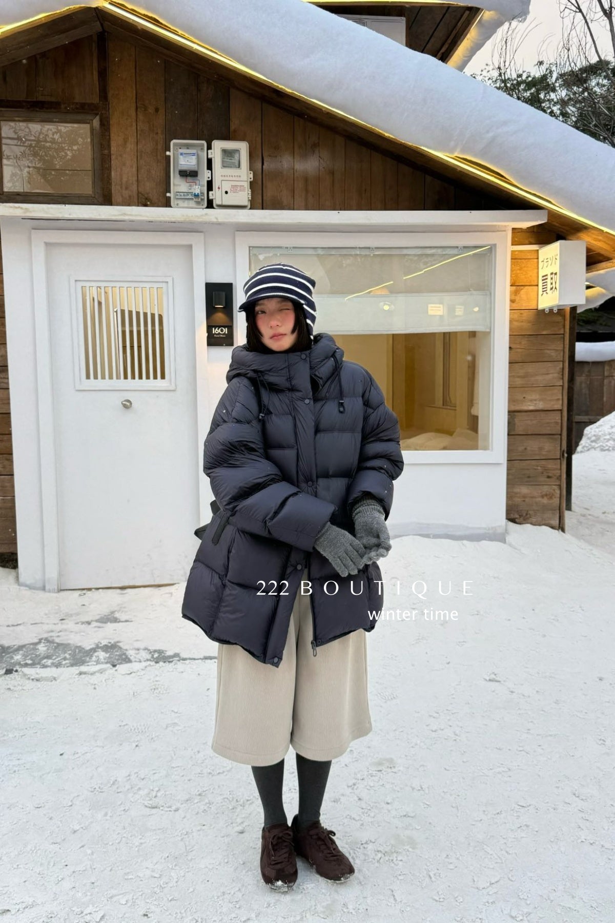 19a51 Long puffer coat