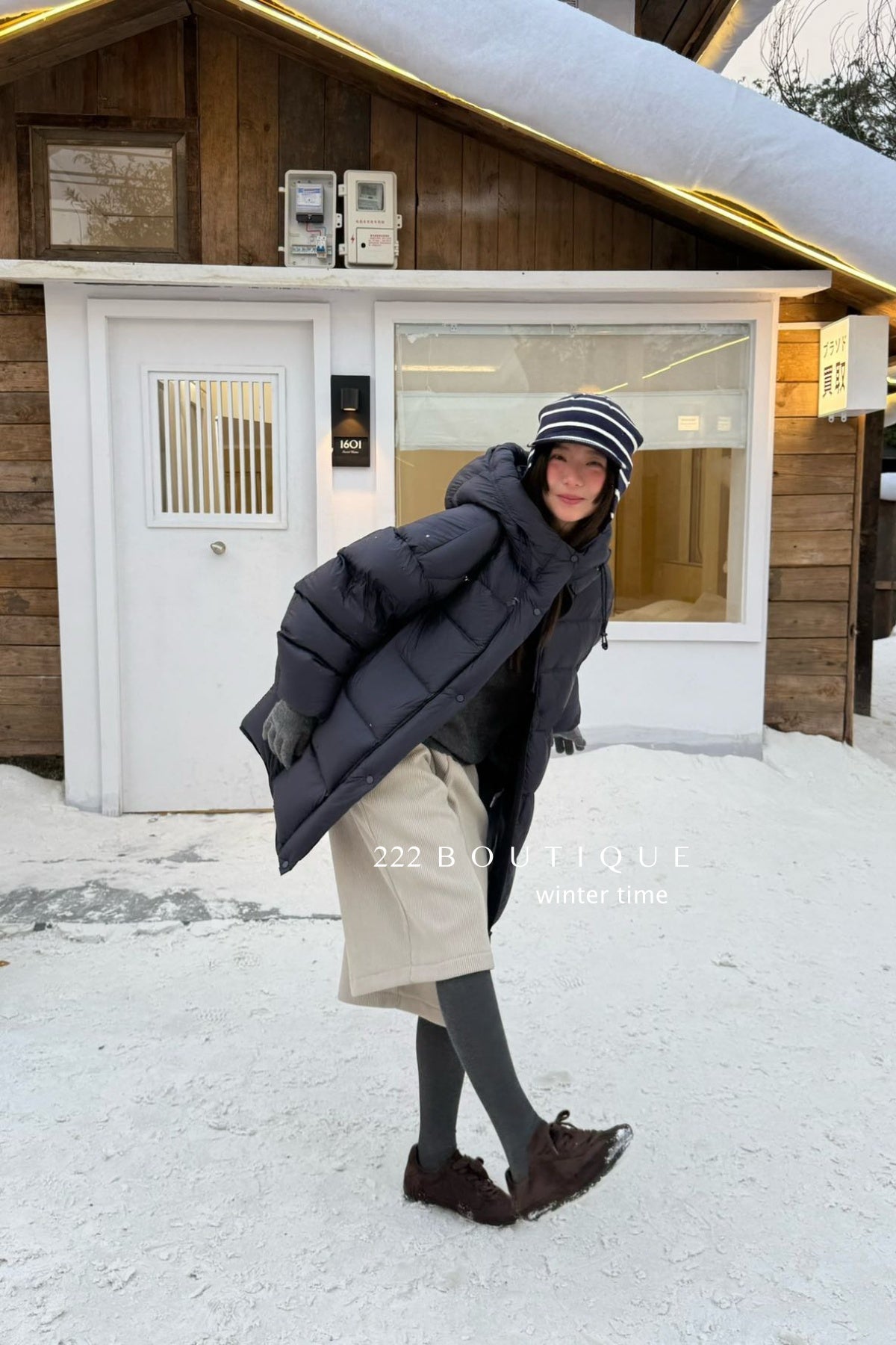 19a51 Long puffer coat