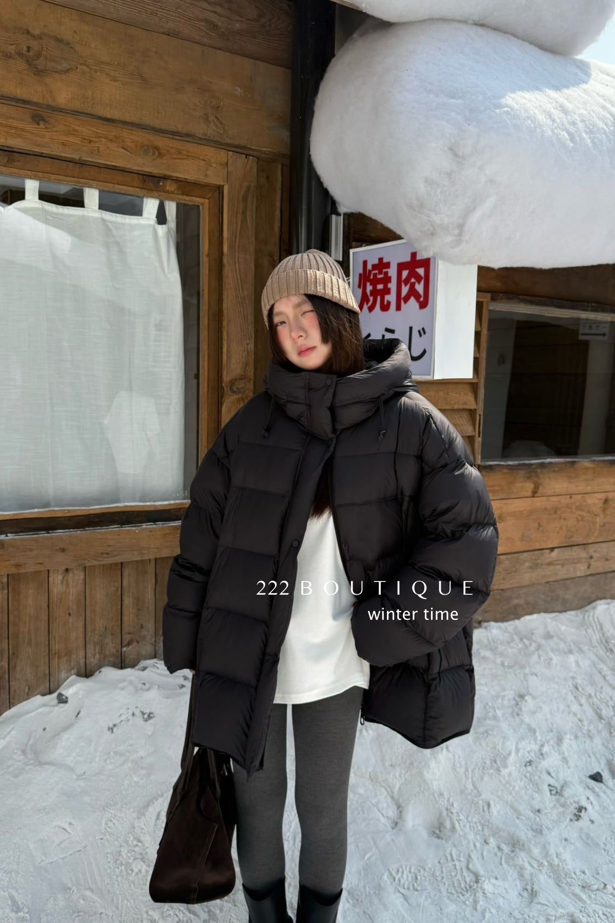 19a51 Long puffer coat