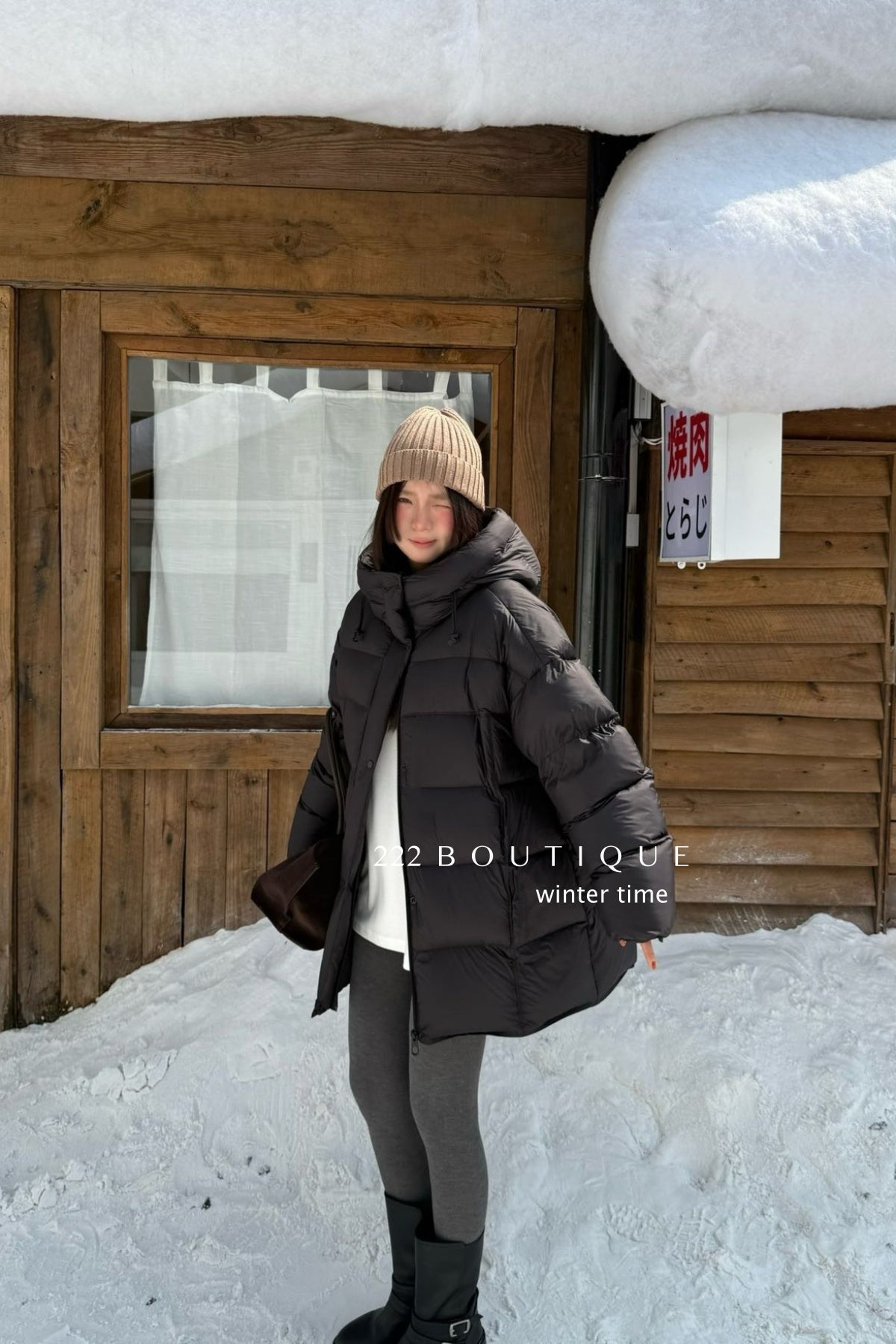 19a51 Long puffer coat