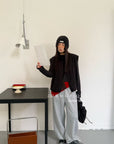 19q9 Grey straight-leg elastic-waist sweatpants