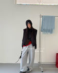 19q9 Grey straight-leg elastic-waist sweatpants