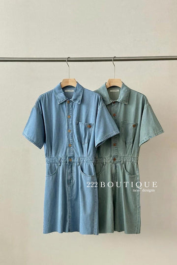 short denim dress