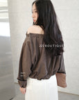 30A93- 𝗢𝗙𝗙 𝗦𝗛𝗢𝗨𝗟𝗗𝗘𝗥 𝗥𝗘𝗟𝗔𝗫𝗘𝗗 𝗟𝗢𝗡𝗚 𝗦𝗟𝗘𝗘𝗩𝗘 𝗧𝗢𝗣
