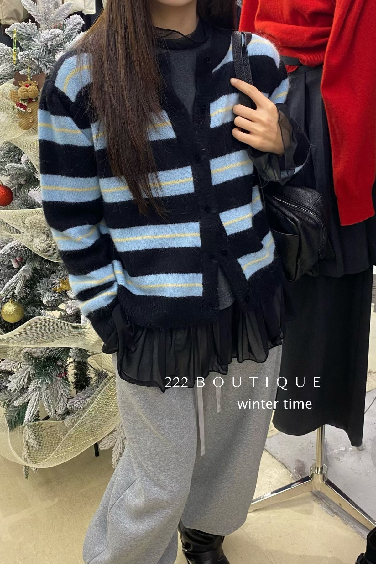 21a9 Striped cashmere cardigan