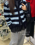 21a9 Striped cashmere cardigan