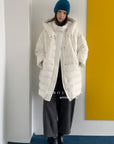 19a58 Long hooded puffer coat