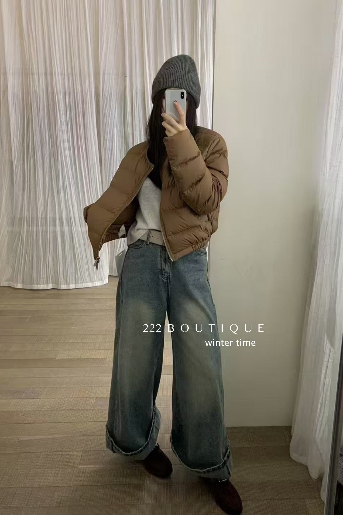 19a88 Down round-neck puffer jacket