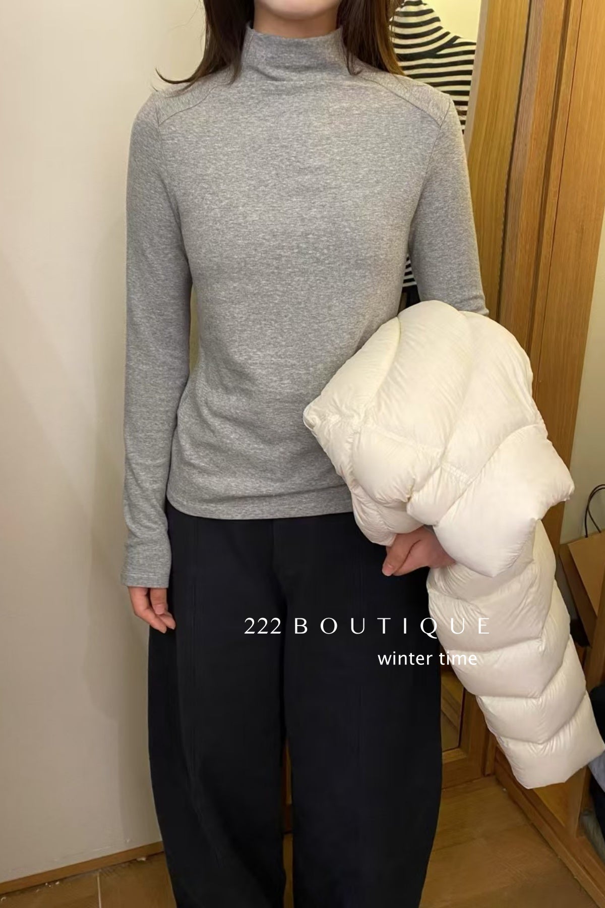 20a53 Thermal mock-neck top (3 cm collar)