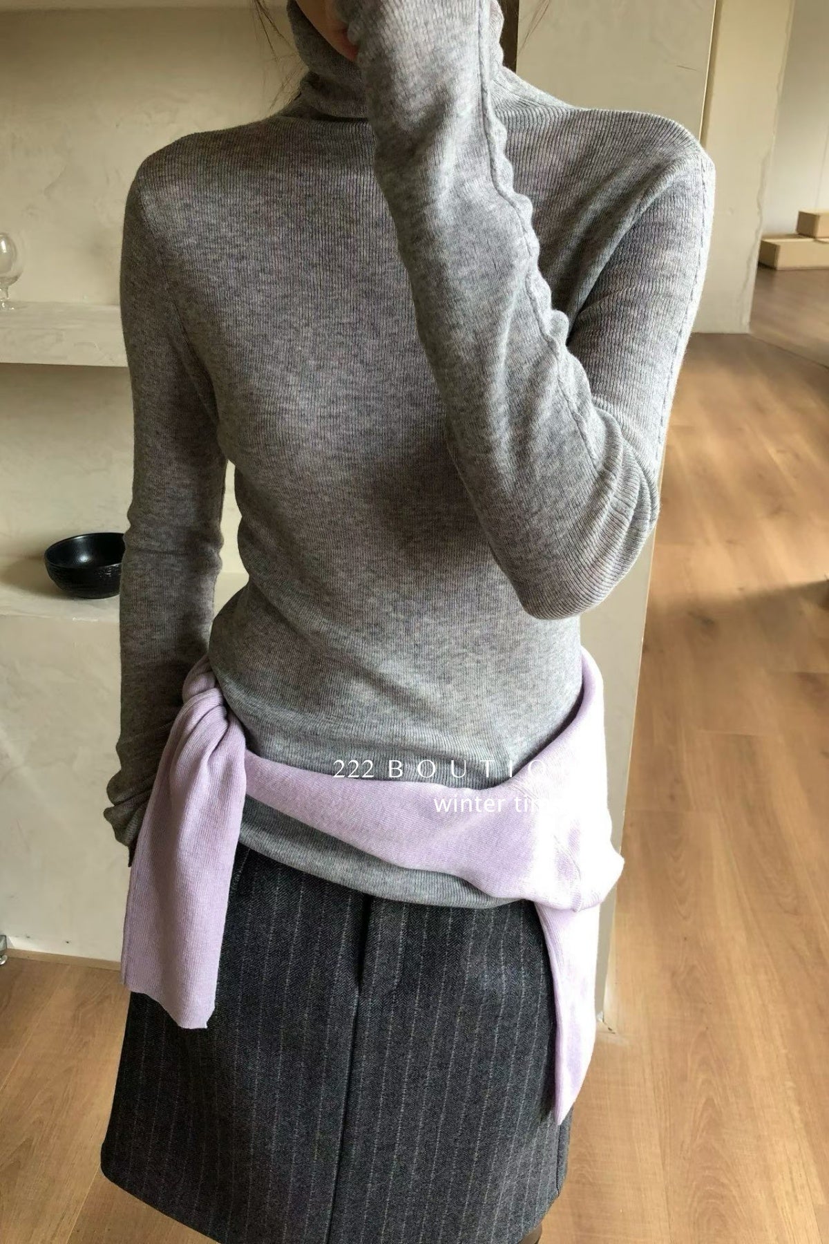 19a91 Basic cashmere turtleneck sweater