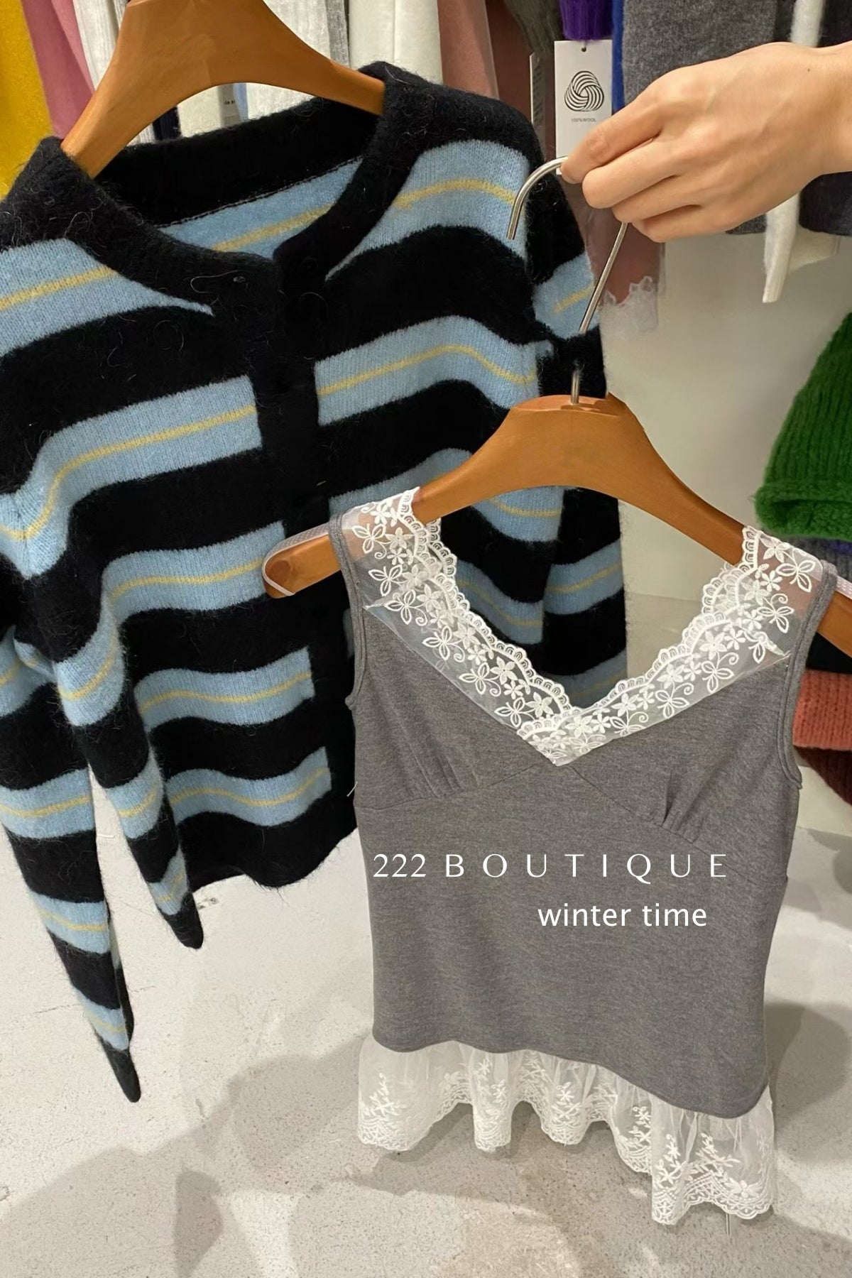 21a9 Striped cashmere cardigan