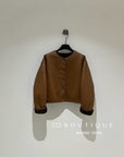 19a74 Reversible fur–suede jacket