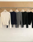 18a99 Cotton ruched long-sleeve top