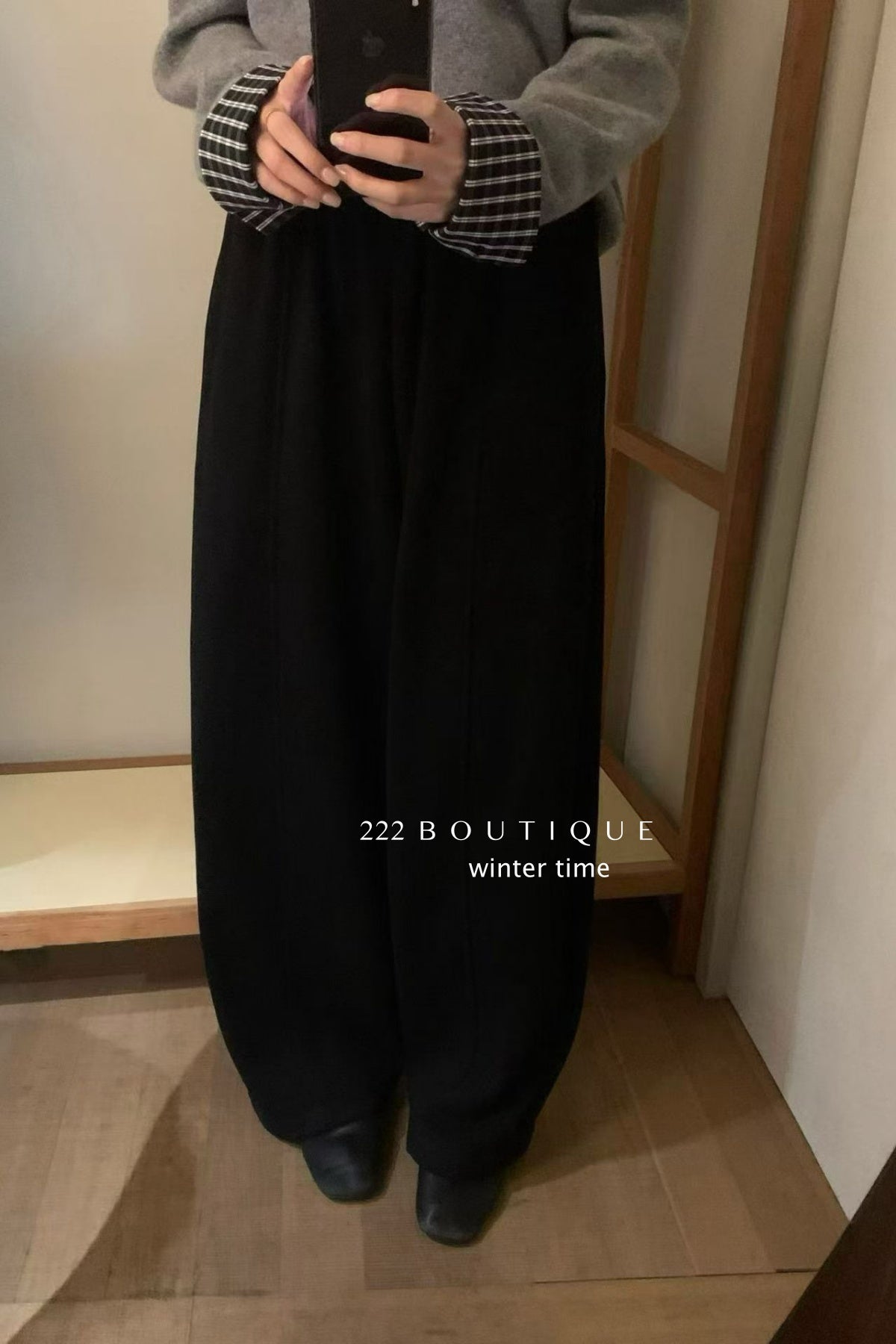 19q40 Cashmere blend elastic-waist wide-leg pants