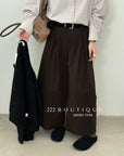 20q14 Wool–khaki blend cropped trousers with belt