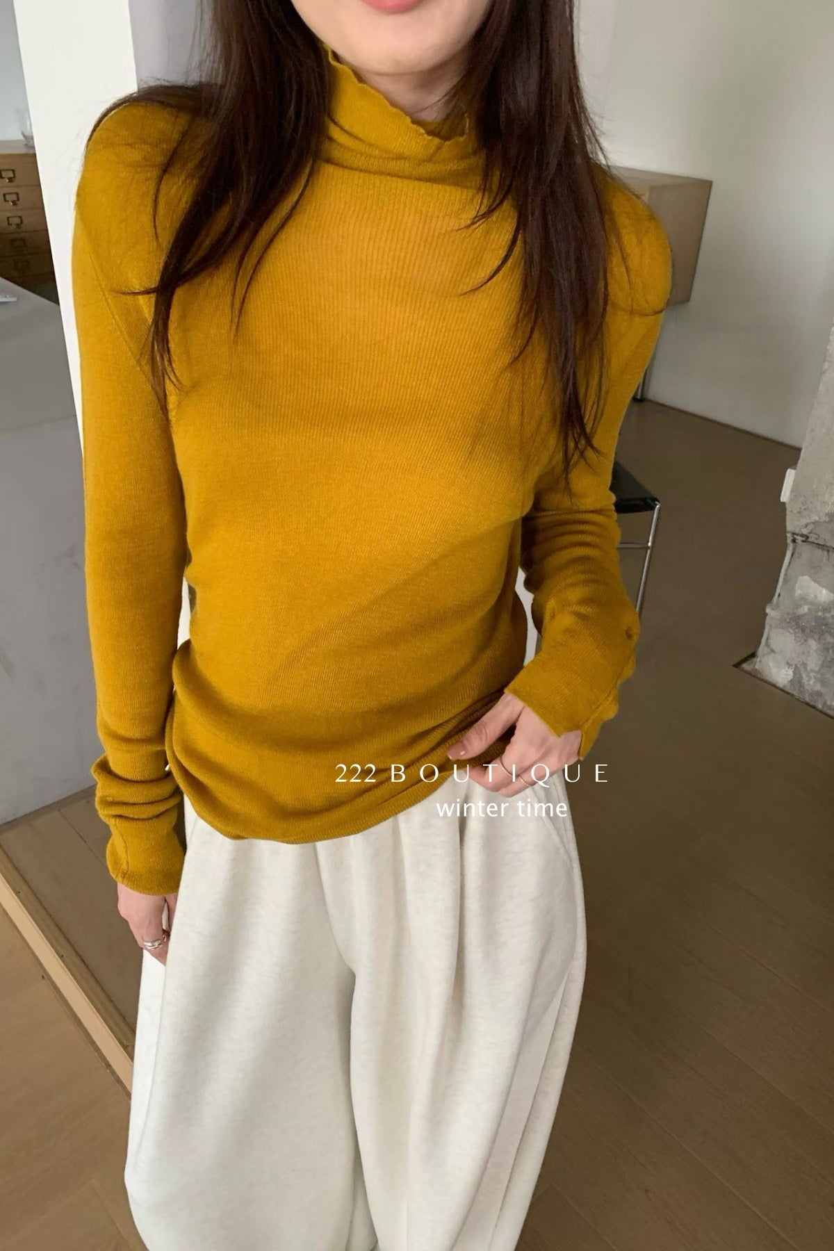 19a91 Basic cashmere turtleneck sweater