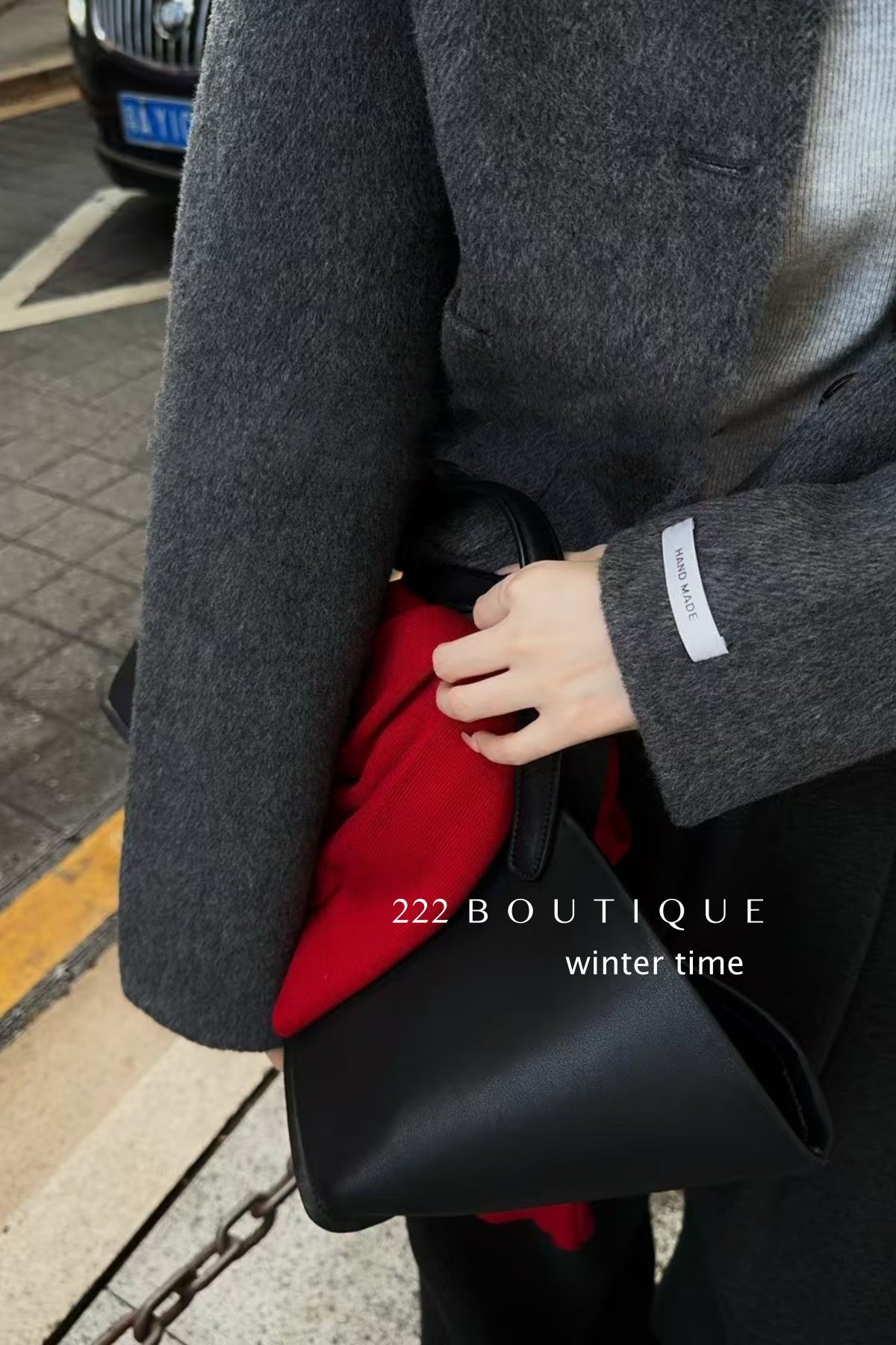 20a117 Hand-stitched cashmere wool coat