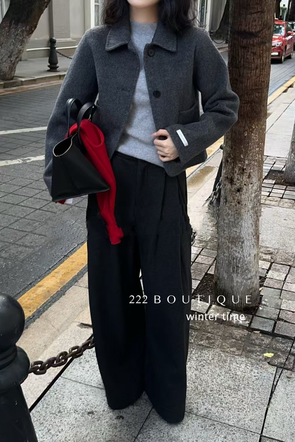 20a117 Hand-stitched cashmere wool coat