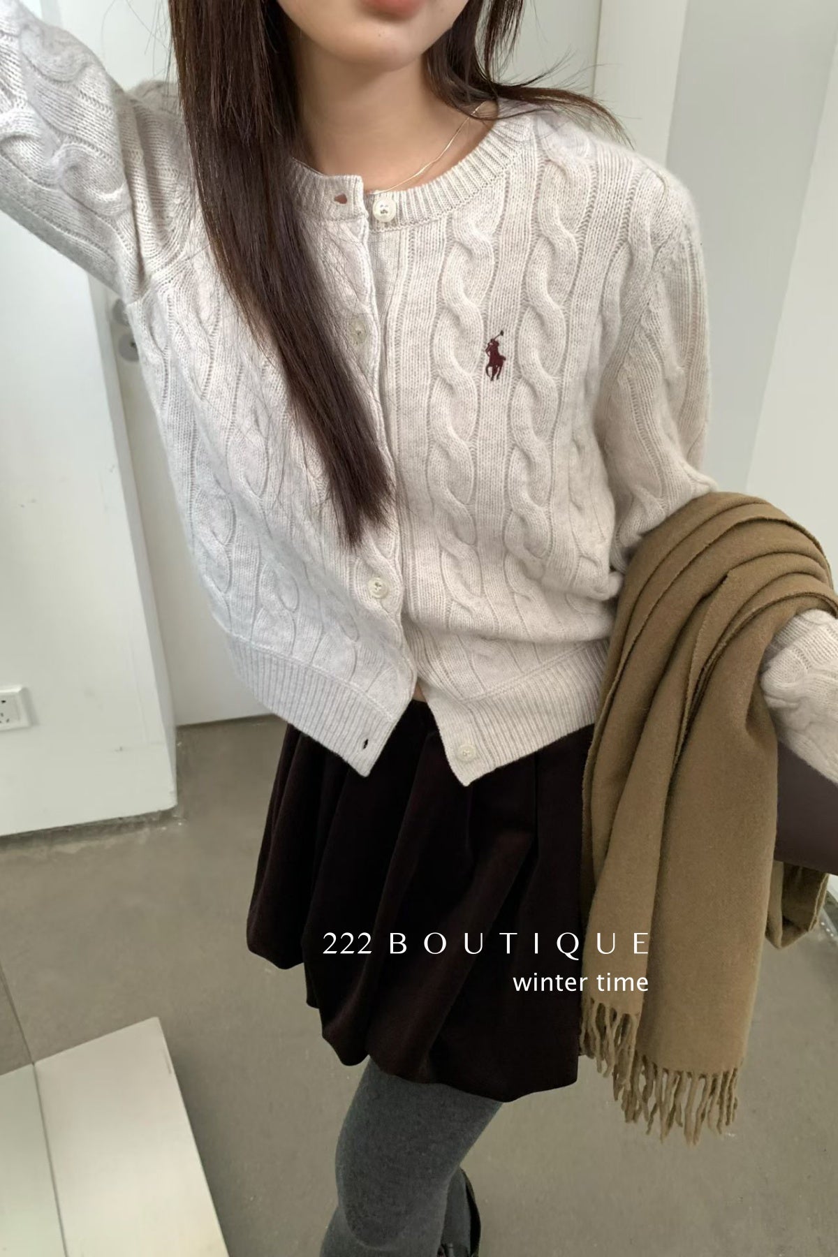 18a98 Cashmere cable-knit cardigan