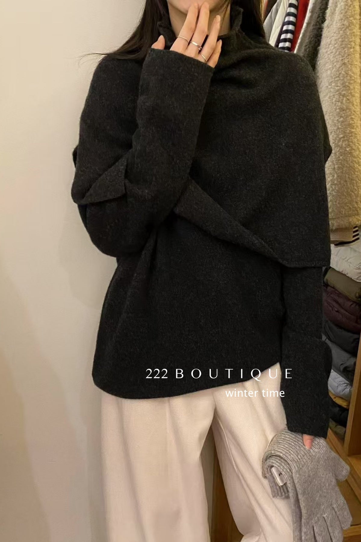 20a60 Double-layer cashmere top