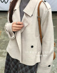 21a31 Short trench-style wool coat