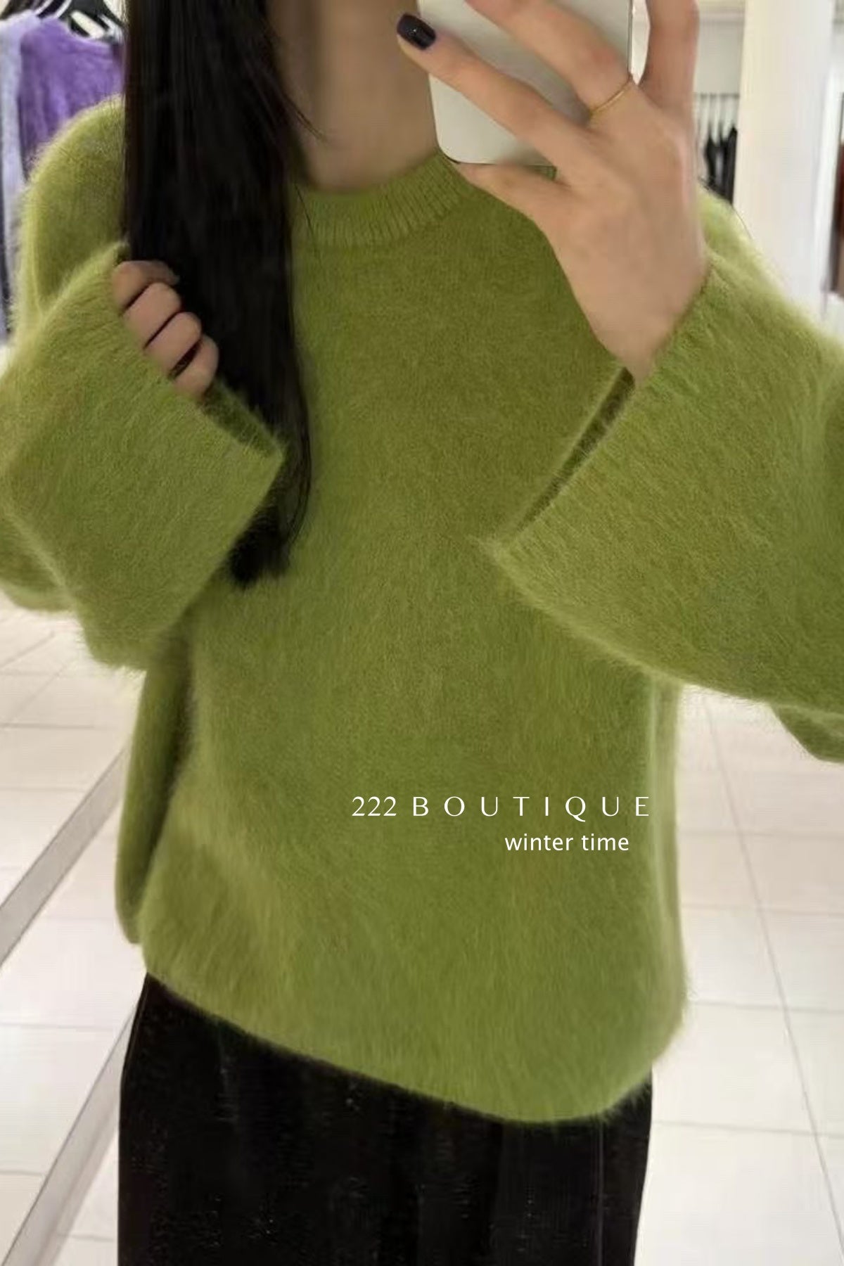 19a90 Rabbit-fur knit sweater