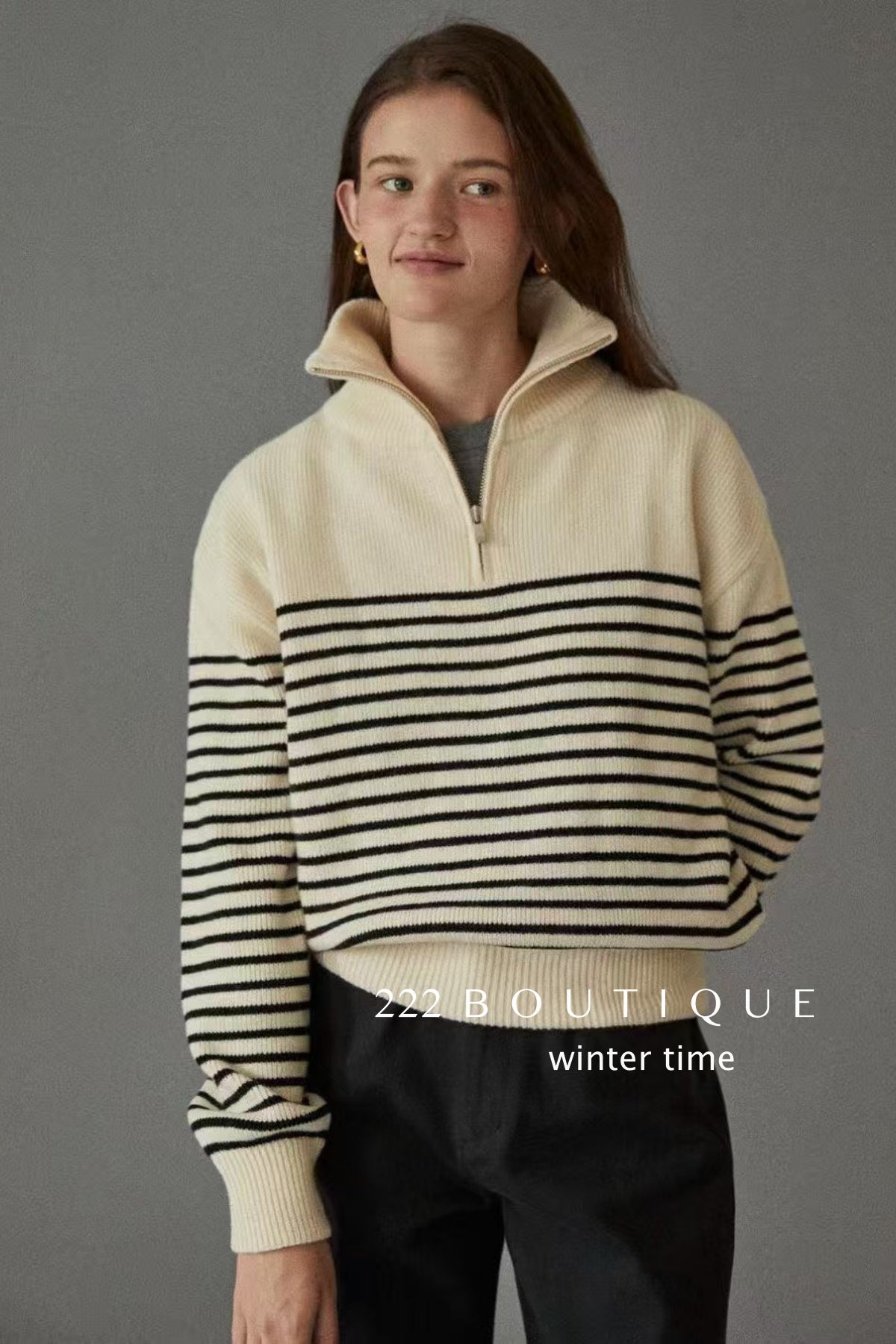 19a105 Cashmere striped sweater