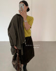 18a93 V-neck short-sleeve cashmere sweater