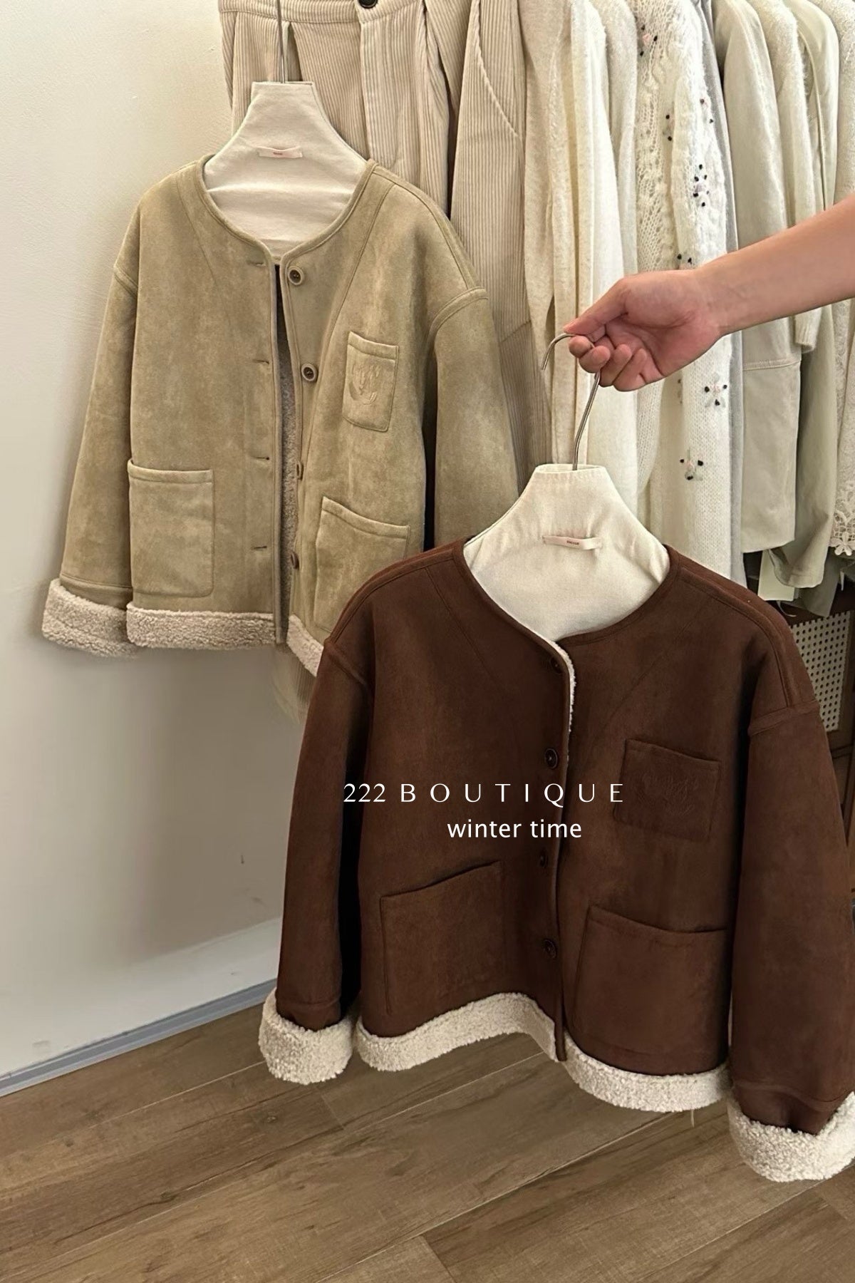 19a92 Suede shearling jacket