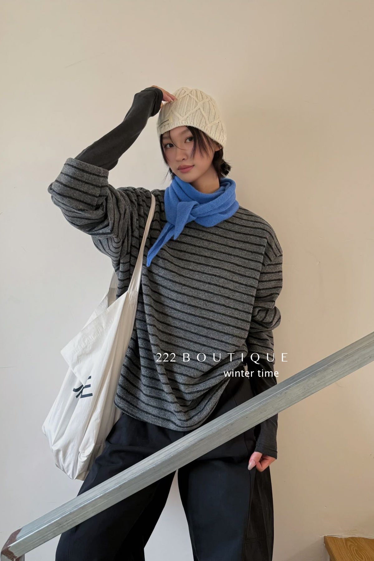19a48 Striped cotton sweatshirt