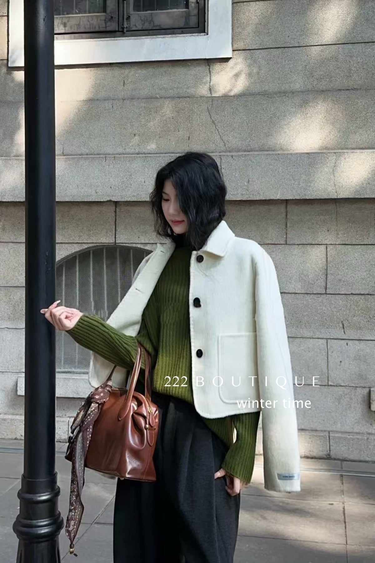 20a117 Hand-stitched cashmere wool coat