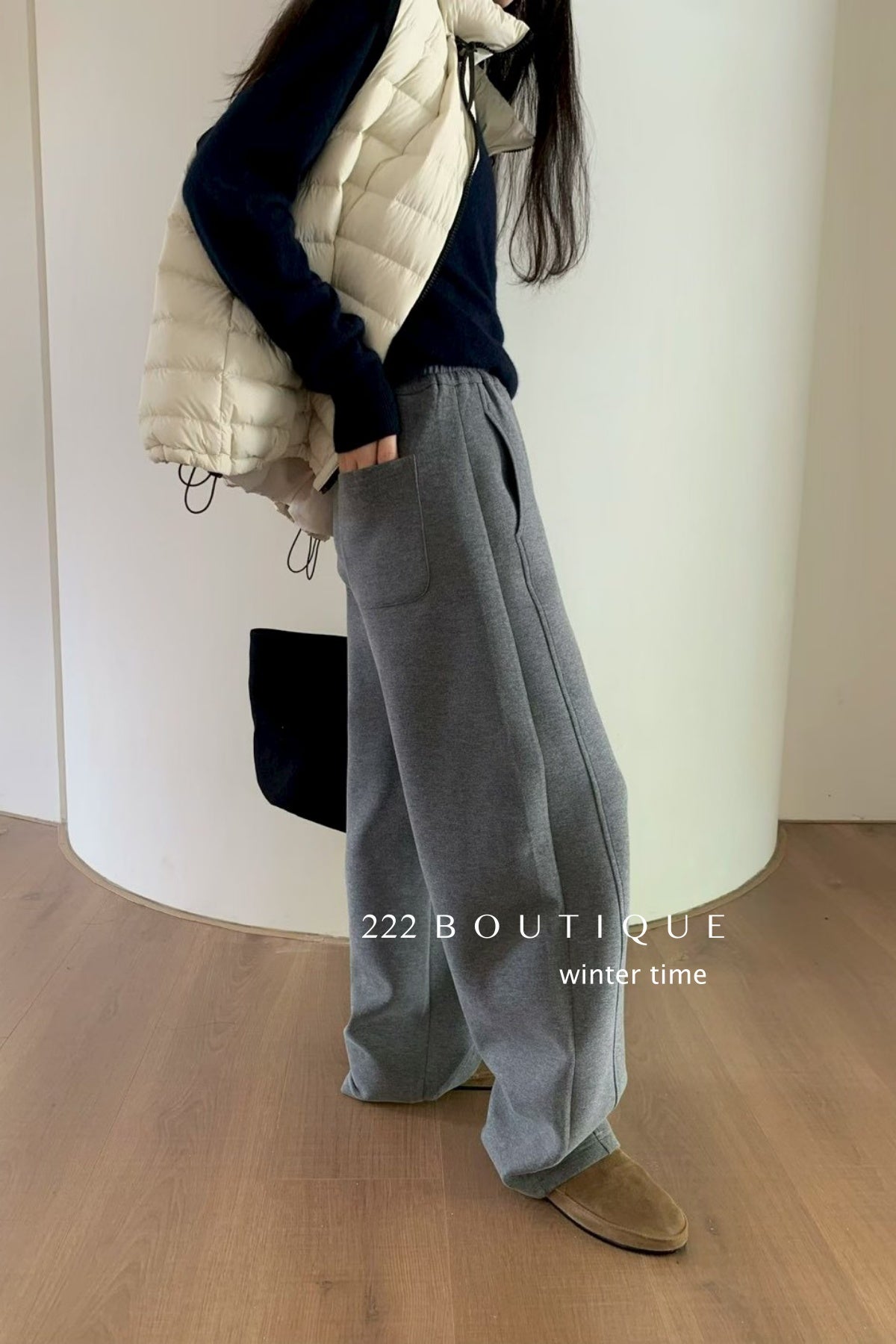 20q21 Elastic fleece pants