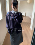 19a100 Cashmere patterned cardigan