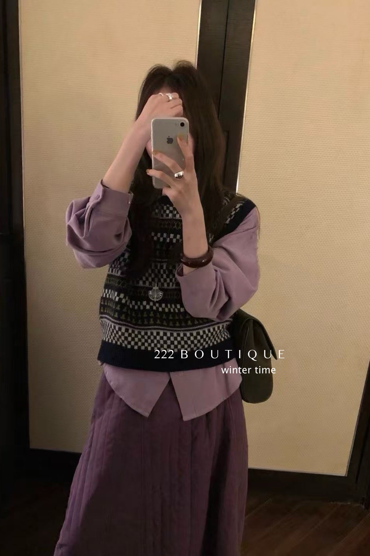 19a77 Patterned knit vest