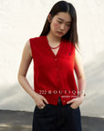 20a34 V-neck wool vest