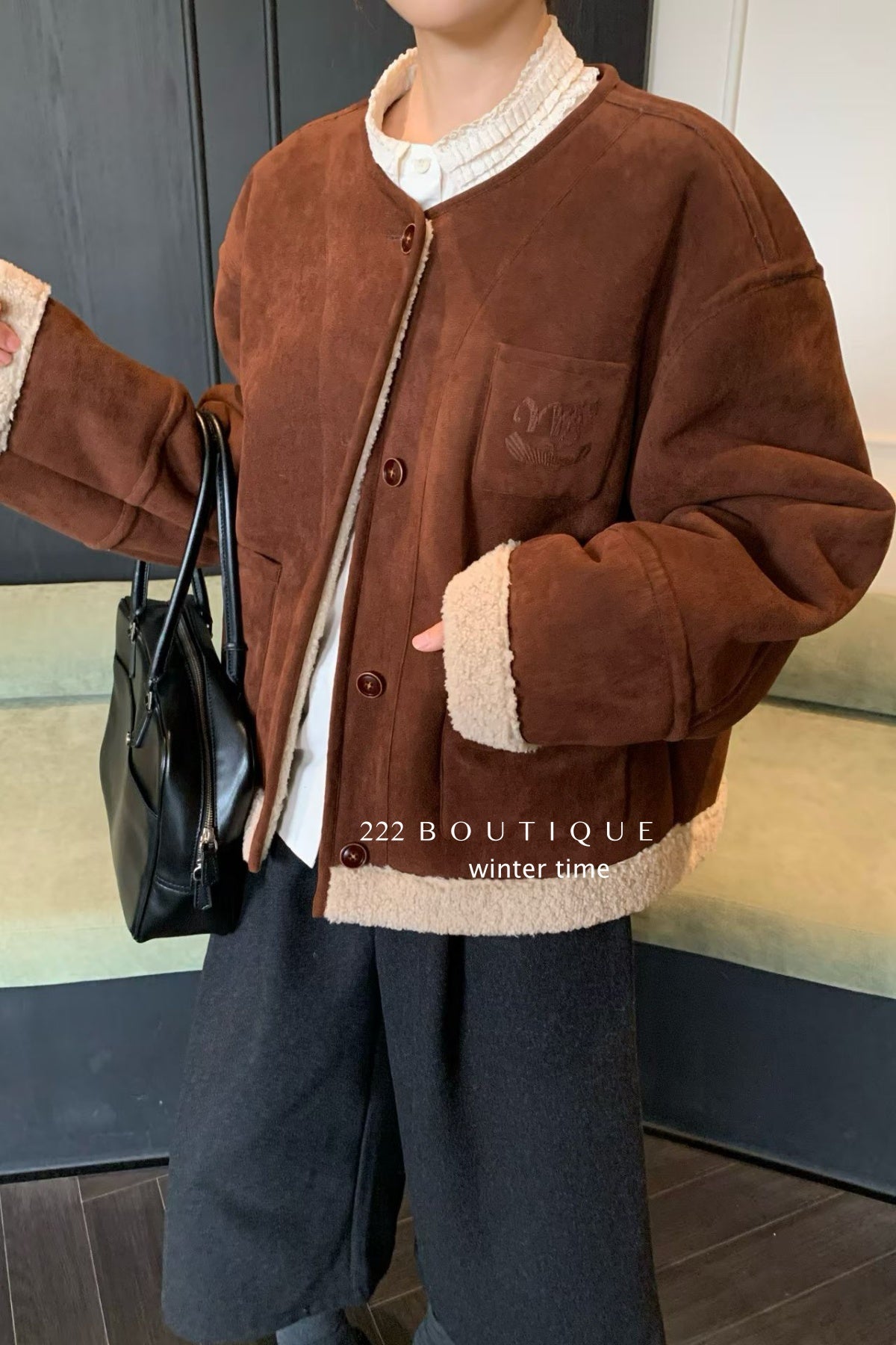 19a92 Suede shearling jacket