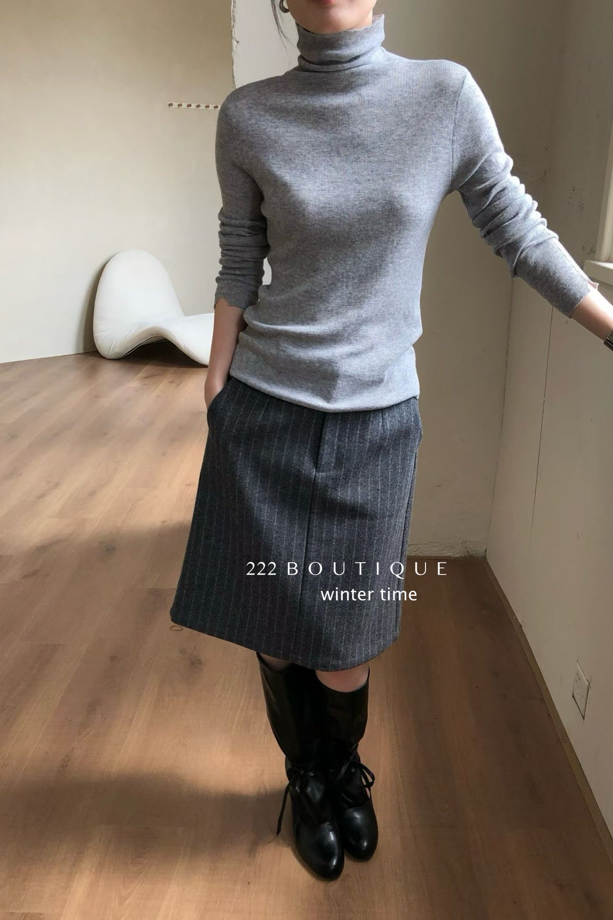 19a91 Basic cashmere turtleneck sweater