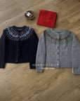 19a100 Cashmere patterned cardigan