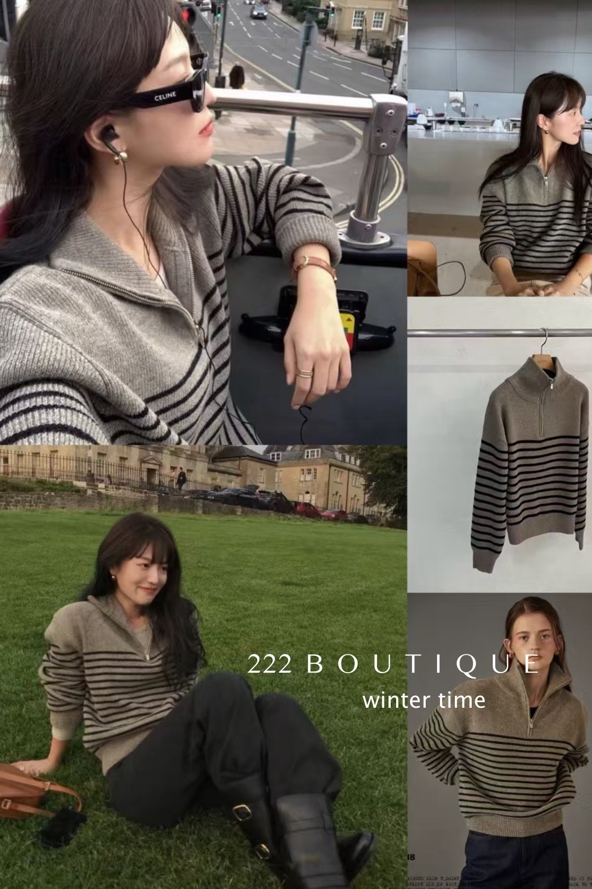 19a105 Cashmere striped sweater