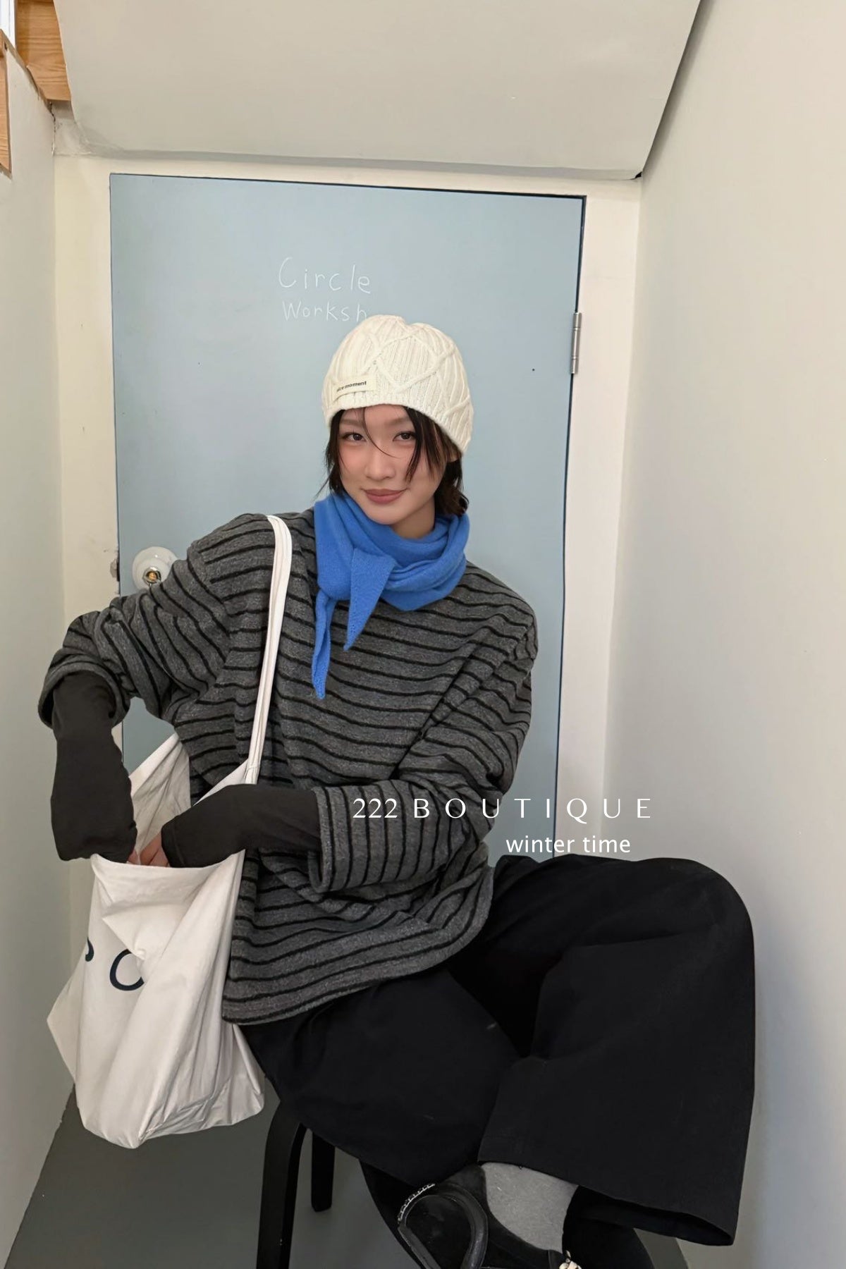 19a48 Striped cotton sweatshirt