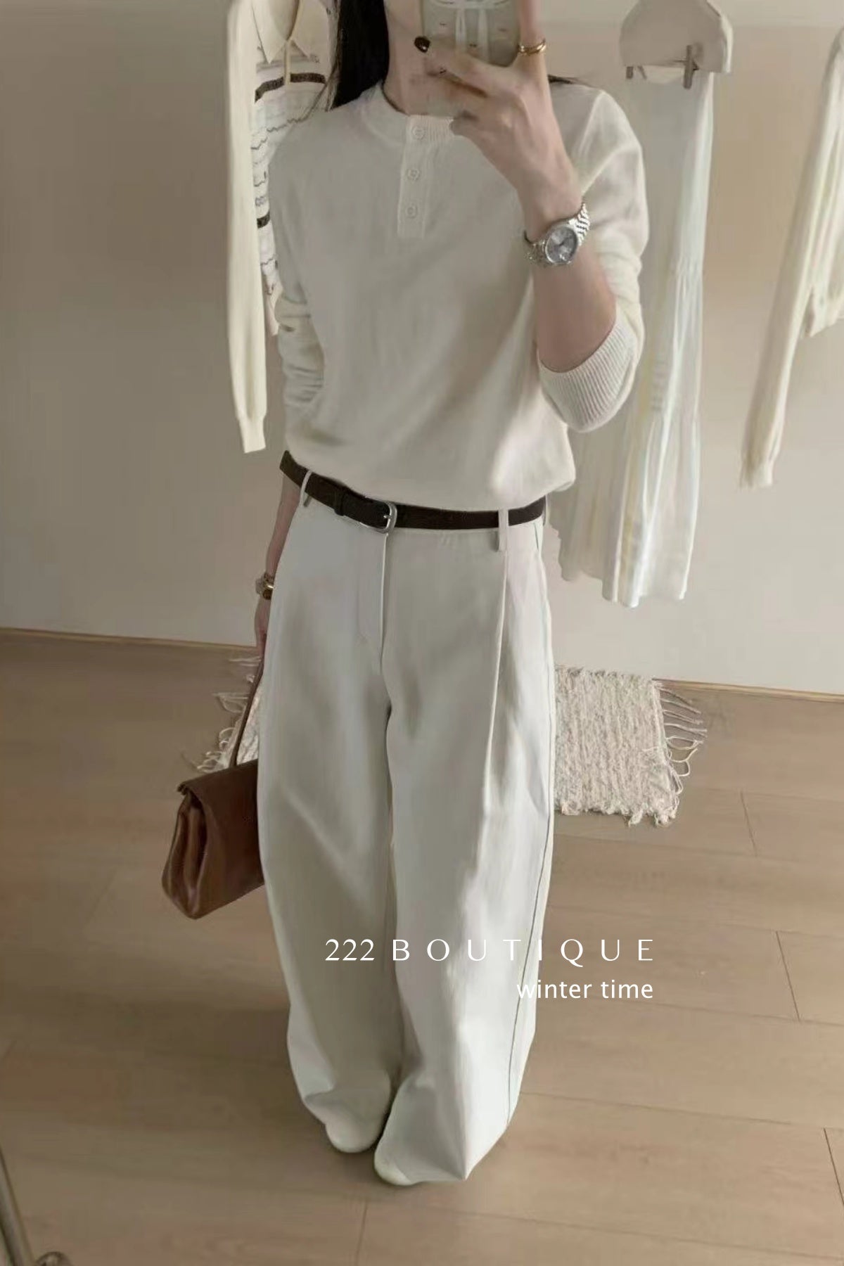 18q30 Cashmere wool trousers with belt