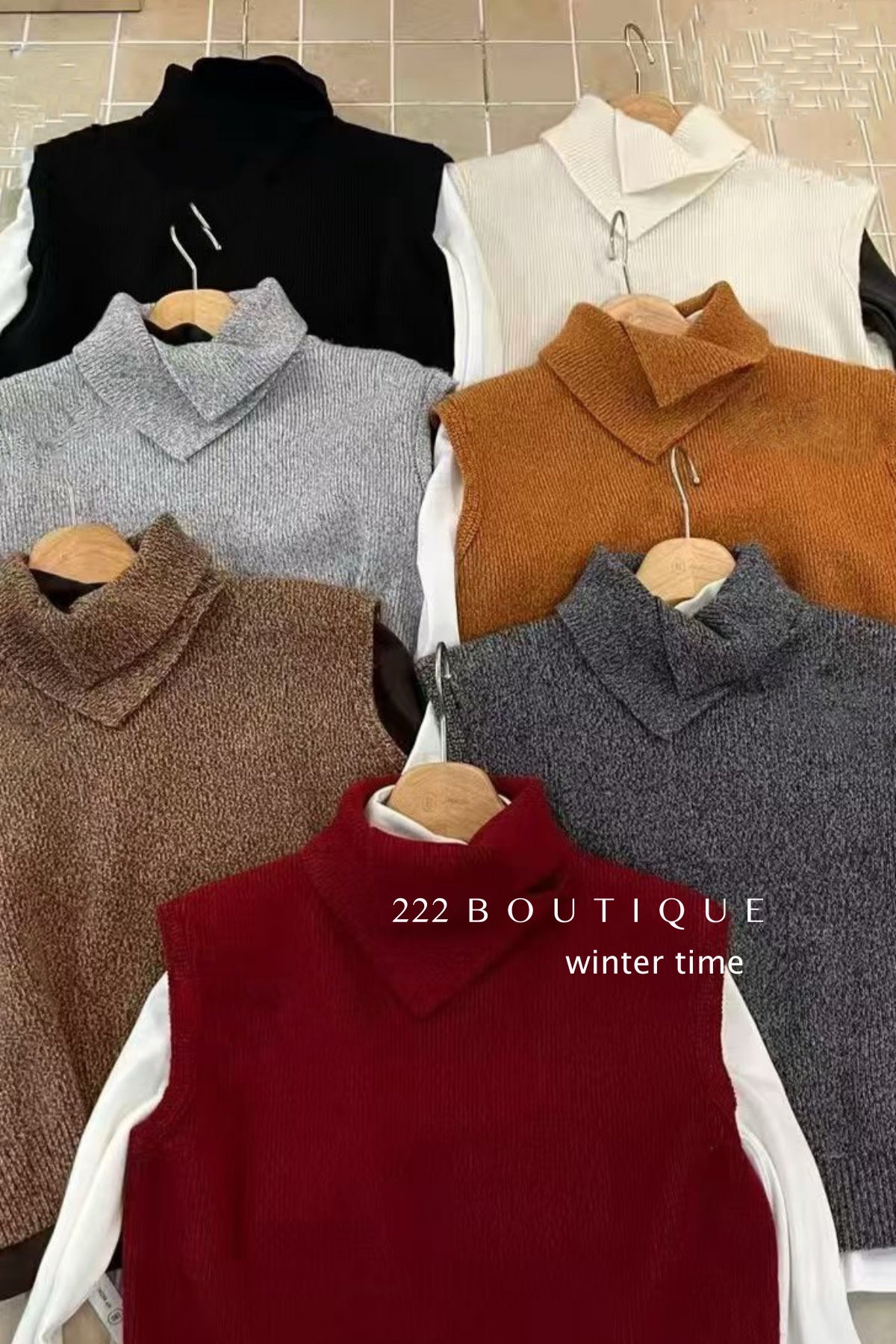 21a8 Fold-over collar cashmere vest