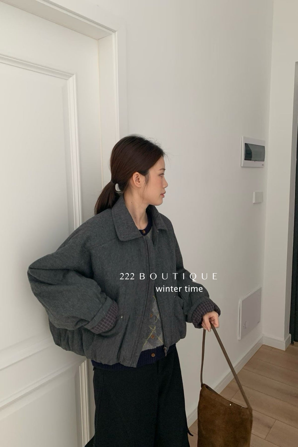 19a95 Tailored puffer jacket with notched collar