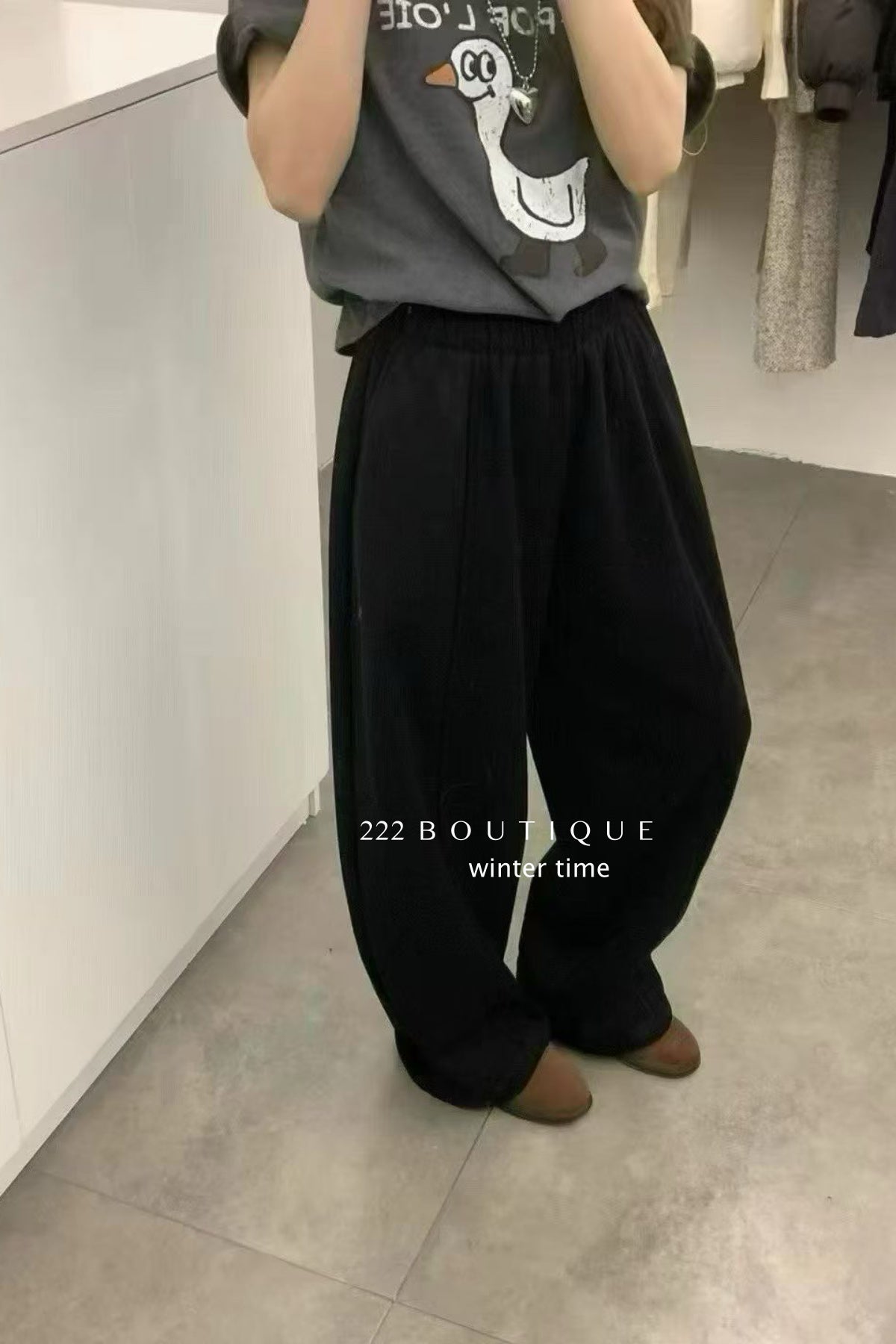 19q40 Cashmere blend elastic-waist wide-leg pants